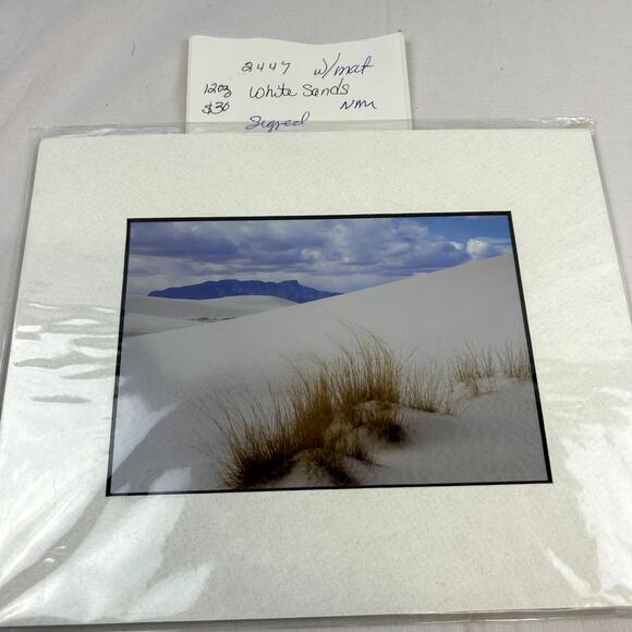 White Sands National Monument New Mexico photograph SIGNED 5 x 7 in 8 x 10 mat - Picture 4 of 4